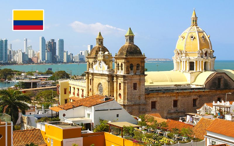 Vue aérienne de Cartagena, par drone.