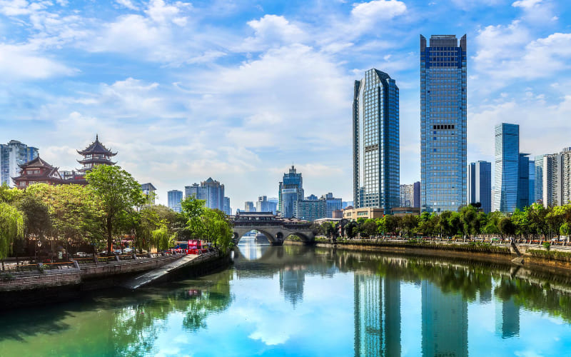 Vue panoramique de la ville de Chengdu