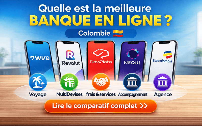 Vignette, comparatif des banques en ligne en Colombie.