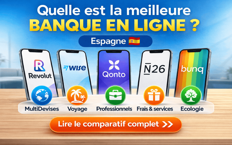 Vignette, comparatif de banques en ligne en Espagne.