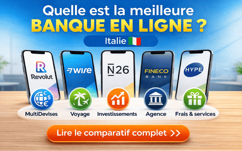 Vignette, comparatif de banques en ligne en Italie.