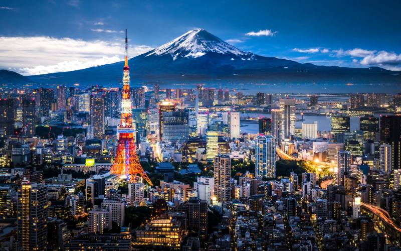 skyline de la ville de Tokyo.